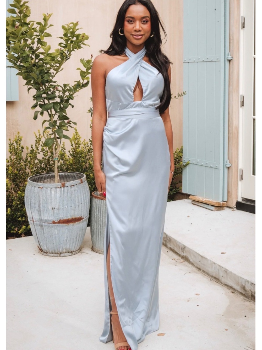SHOW ME YOUR MUMU ADELE HALTER MAXI DRESS M